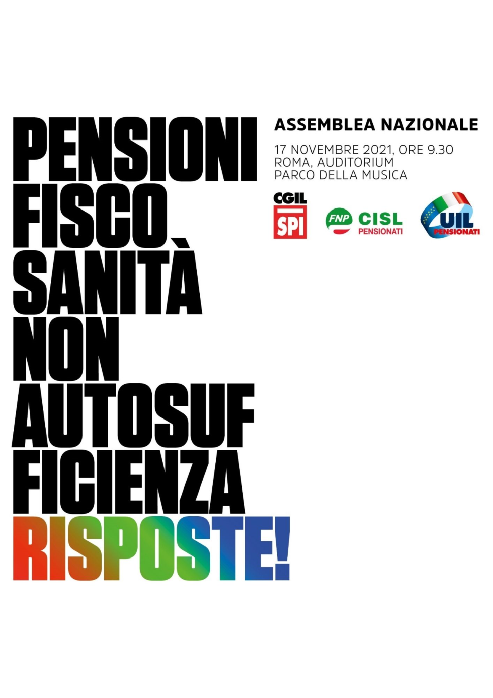 Manifestazione unitaria SPI-FNP-UILP 17 novembre 2021