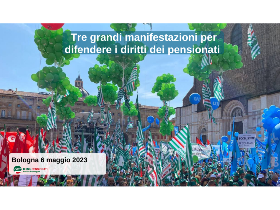 Tre grandi manifestazioni per difendere i diritti dei pensionati