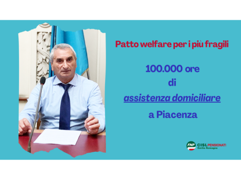 Patto welfare per i più fragili: centomila ore di assistenza domiciliare a Piacenza