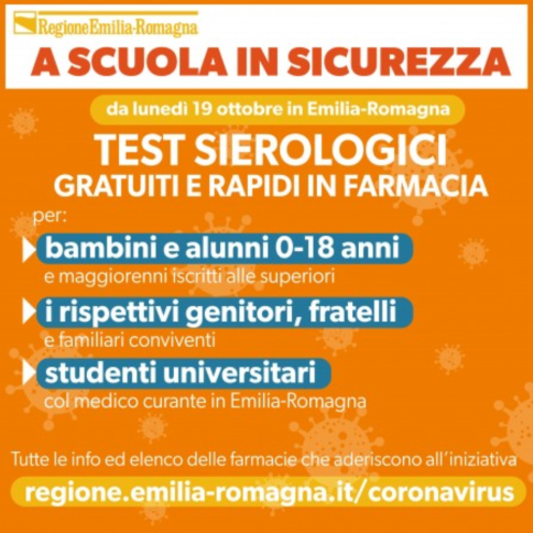 Regione Emilia Romagna -Test sierologici in farmacia