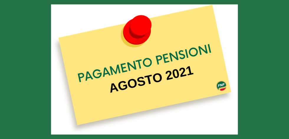 Pagamento pensioni di agosto 2021
